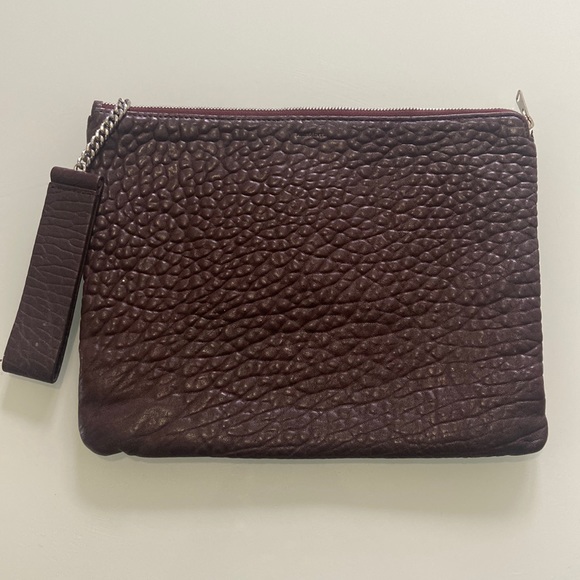 All Saints Handbags - All Saints Burgundy Wristlet